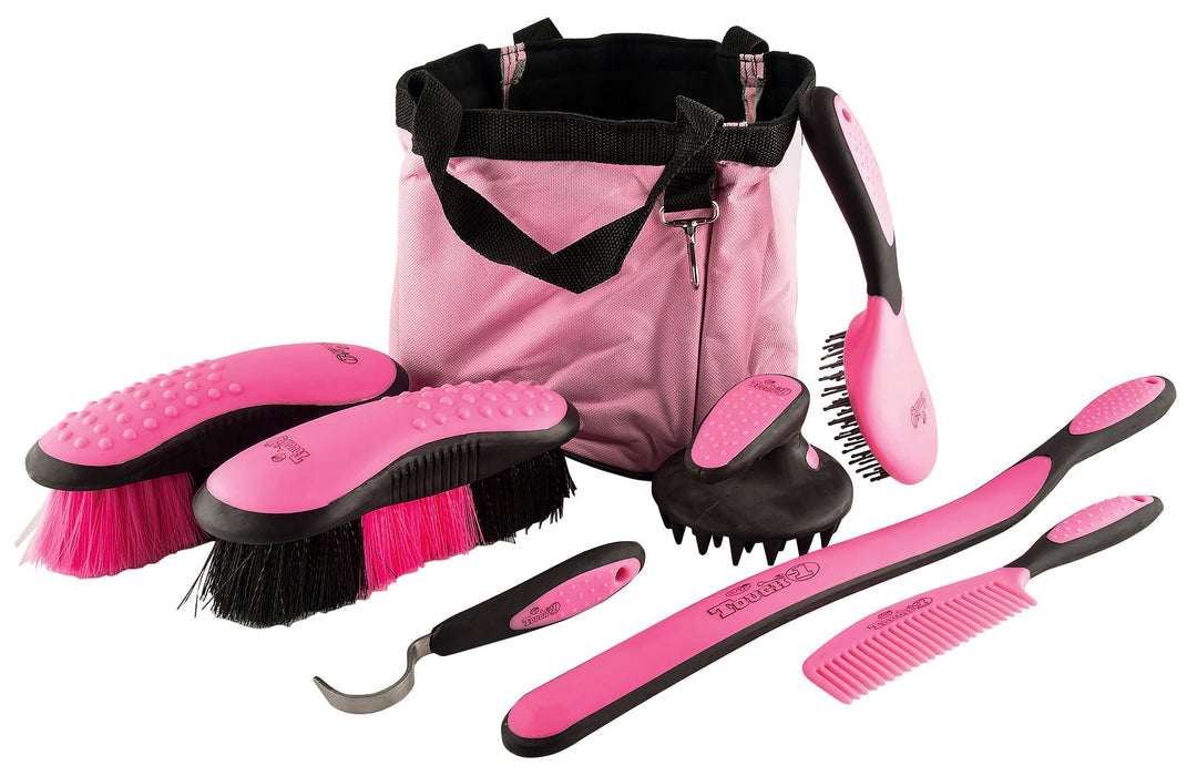 Great Grips Horse Grooming Set with Bag, 7 - piece - Jeffers - Horse Supplies > Horse Grooming > Horse Grooming Combs, Brushes & Mitts