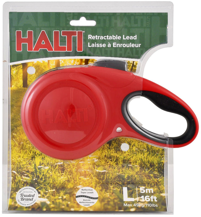 Halti Retractable Lead, Red - Jeffers - Dog Supplies > Dog Apparel > Dog Collars, Harnesses, & Leashes