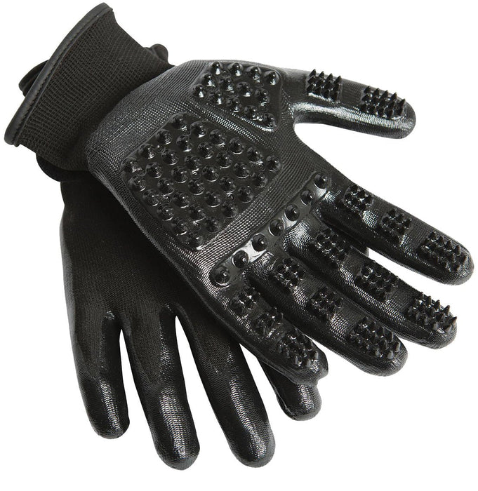 HandsOn Gloves, Black - Jeffers - Horse Supplies > Horse Grooming > Horse Grooming Combs, Brushes & Mitts