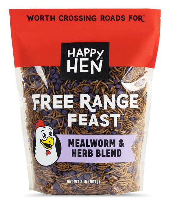 Happy Hen Free Range Feast Mealworm Blends for Chickens, 2 lb - Jeffers - Poultry Supplies > Poultry Supplies