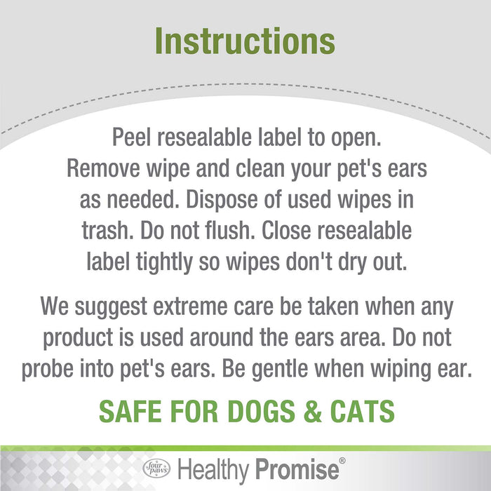 Healthy Promise Cat & Dog Ear Wipes, 35 ct - Jeffers - Animal Health & Wellness > Ear Care