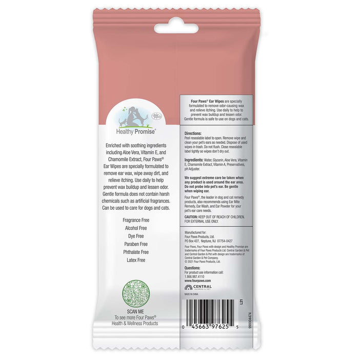 Healthy Promise Cat & Dog Ear Wipes, 35 ct - Jeffers - Animal Health & Wellness > Ear Care