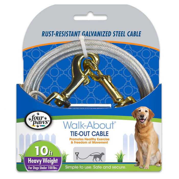 Heavy Weight Dog Tie Out Cable, Silver - Jeffers - Animal & Pet Supplies > Pet Containment Systems