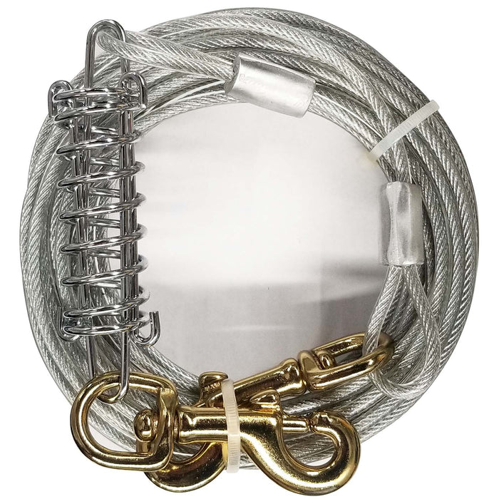 Heavy Weight Dog Tie Out Cable, Silver - Jeffers - Animal & Pet Supplies > Pet Containment Systems