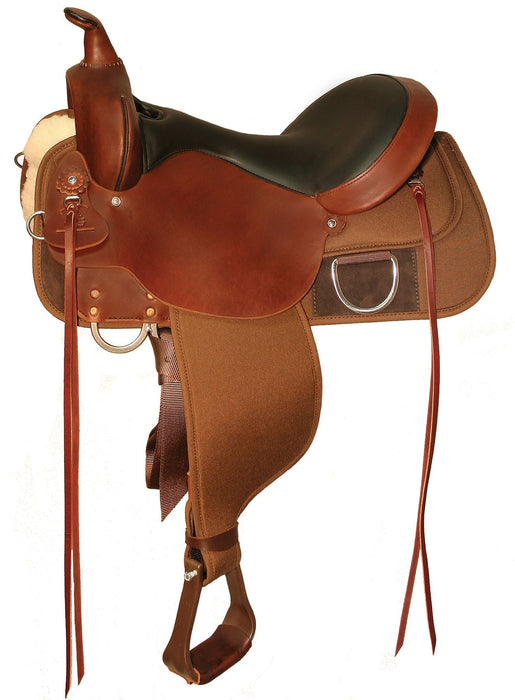 High Horse Lockhart Cordura Trail Saddle, Wide, Tobac - Jeffers - Horse Supplies > Horse Tack > Saddles