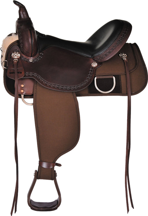 High Horse Magnolia Cordura Trail Saddle, Wide, Tobac - Jeffers - Horse Supplies > Horse Tack > Saddles