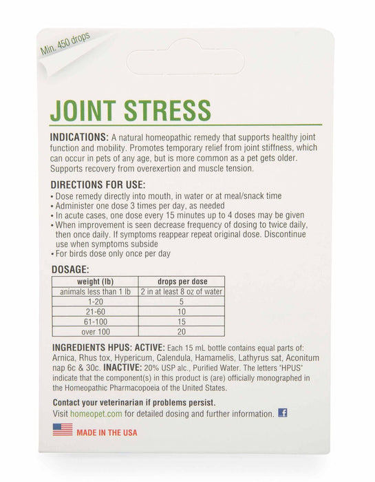 HomeoPet Joint Stress, 15 mL - Jeffers - Animal Health & Wellness > Joint Health