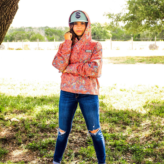 Hooey Roomy Ladies Hoodie, Poppy Floral/Pink - Jeffers - Women > Women's Clothing > Women's Jackets & Outerwear