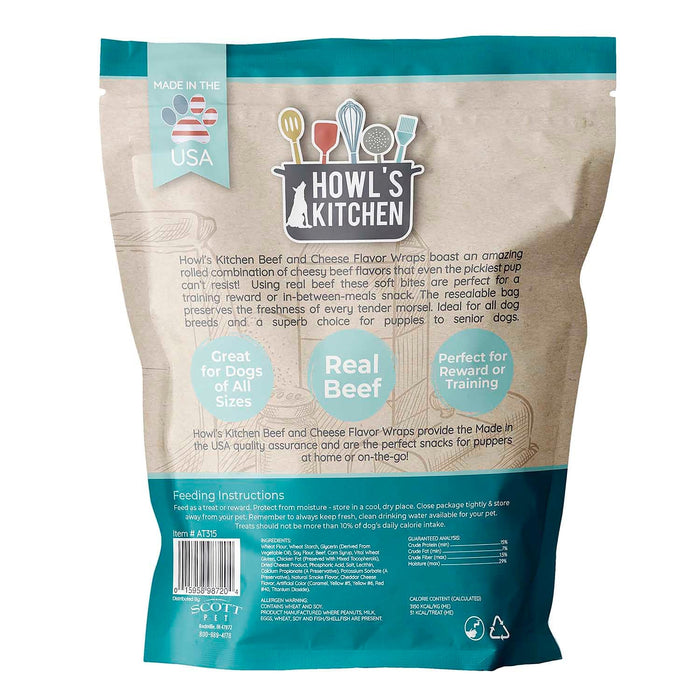 Howl's Kitchen Beef & Cheese Wraps, 12oz - Jeffers - Dog Supplies > Dog Treats