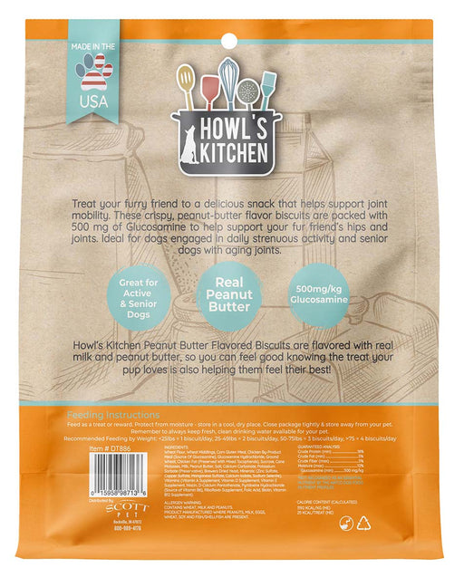 Howl's Kitchen Peanut Butter Flavor Hip & Joint Biscuits, 2.62 lbs - Jeffers - Dog Supplies > Dog Treats > Biscuits & Baked Treats