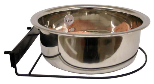 Indipets Stainless Steel Coop Cup with Screw - Nut Holder, 64 oz - Jeffers - Animal & Pet Supplies > Pet Bowls, Feeders & Waterers