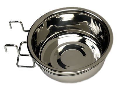 Indipets Stainless Steel Coop Cups with Wire Holder - Jeffers - Animal & Pet Supplies > Pet Bowls, Feeders & Waterers