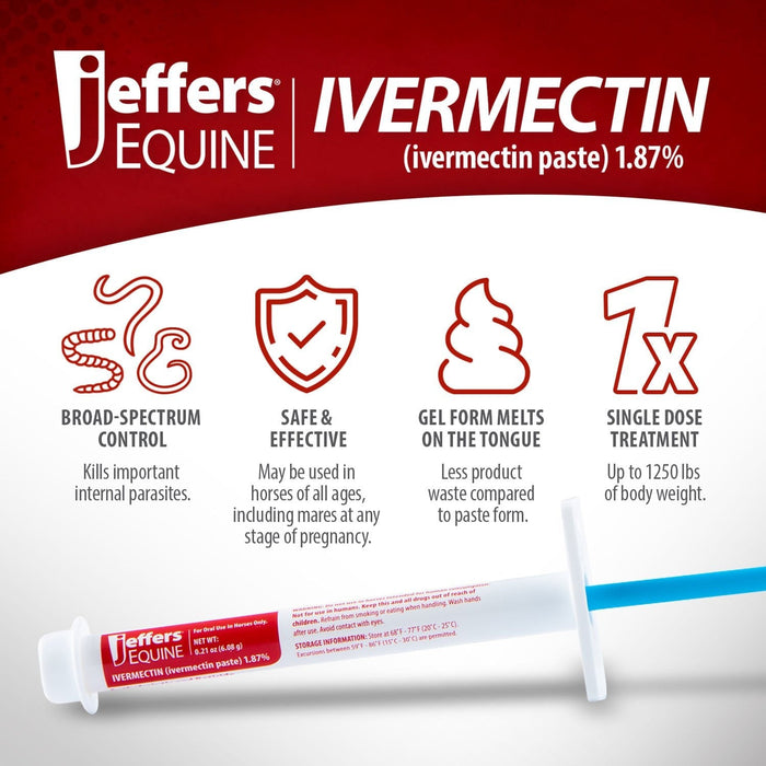 Ivermectin Horse Dewormer Gel - Jeffers - Animal Health & Wellness > Medicine