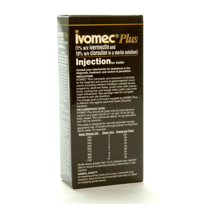 Ivomec Plus Injectable Cattle Wormer - Jeffers - Cattle Supplies > Cattle Supplies