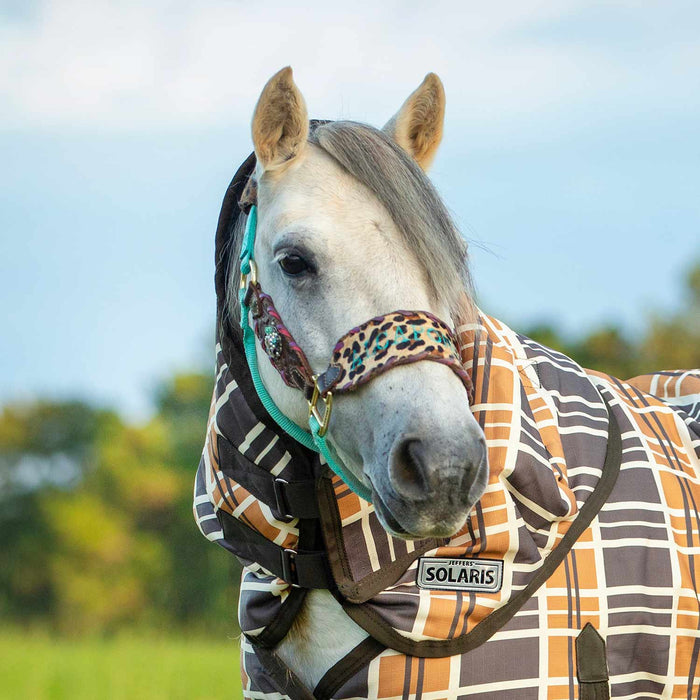 Jeffers Pony Poppins Solaris Neck Rug, Brown & Cream Plaid - Jeffers - 