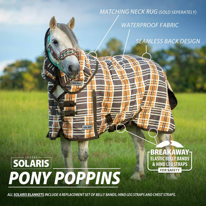 Jeffers Pony Poppins Solaris Turnout Sheet, Brown & Cream Plaid - Jeffers - Horse Supplies > Horse Blankets & Sheets