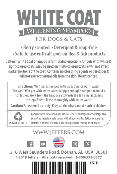 Jeffers White Coat Pet Shampoo - Jeffers - Animal & Pet Supplies > Pet Grooming > Pet Shampoo & Conditioner