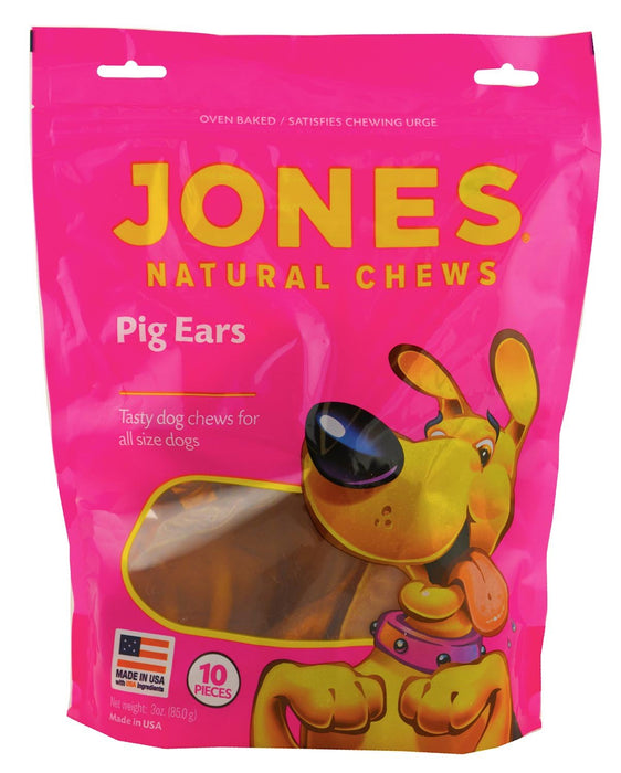 Jones Natural Chews Pig Ears 10pk Bag - Jeffers - Dog Supplies > Dog Treats > Jerky & Sausages