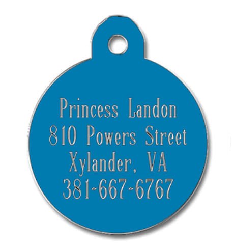 Large Circle Shaped Dog Tag, Blue - Jeffers - Animal & Pet Supplies > Pet ID Tags