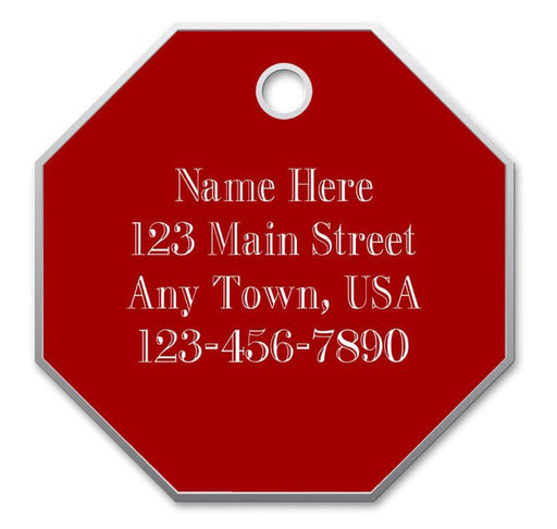 Large Stop Sign Dog Tag, Red - Jeffers - Animal & Pet Supplies > Pet ID Tags