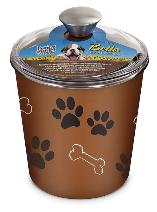 Loving Pets Bella Dog and Cat Treat Canister, Copper - Jeffers - Animal & Pet Supplies > Pet Bowls, Feeders & Waterers