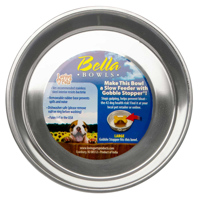 Loving Pets Bella Paw Print Pet Feeding Bowl - Large (2 qt) - Jeffers - Animal & Pet Supplies > Pet Bowls, Feeders & Waterers