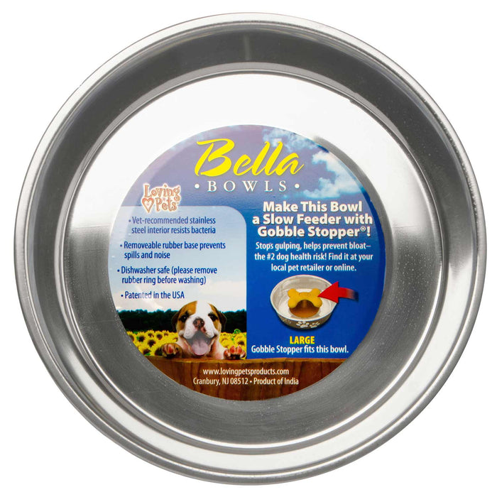 Loving Pets Bella Paw Print Pet Feeding Bowl - Large (2 qt) - Jeffers - Animal & Pet Supplies > Pet Bowls, Feeders & Waterers