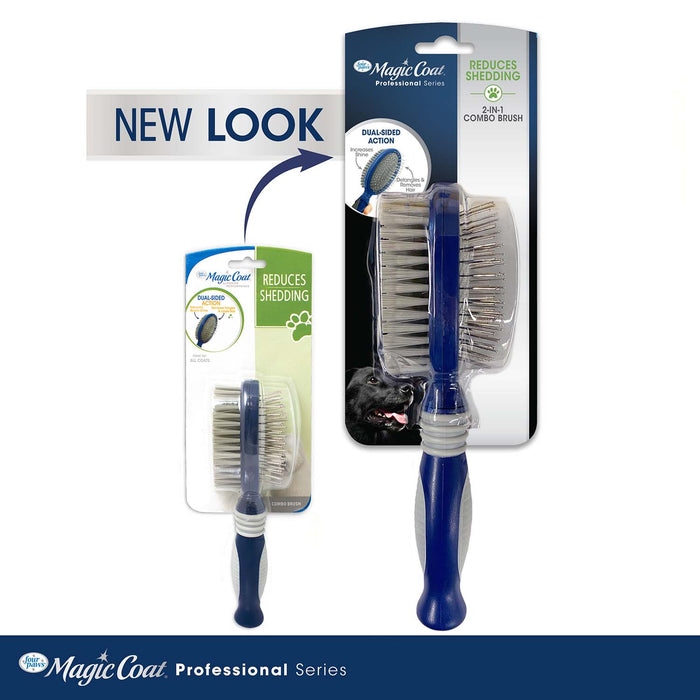 Magic Coat Professional Series 2 - in - 1 Combo Pin and Bristle Brush - Jeffers - Animal & Pet Supplies > Pet Grooming > Pet Combs & Brushes