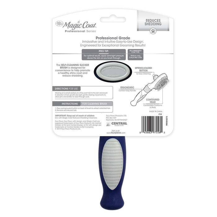 Magic Coat Professional Series Self - Cleaning Slicker Brush - Jeffers - Animal & Pet Supplies > Pet Grooming > Pet Combs & Brushes