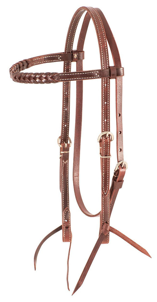 Martin Saddlery Browband Headstall with Blood Knots, Chocolate - Jeffers - Horse Supplies > Horse Tack > Bridles & Headstalls