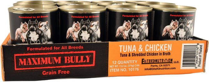 Maximum Bully Tuna & Shredded Chicken in Broth, 13.2 oz - Jeffers - Dog Supplies > Dog Food > Wet Dog Food