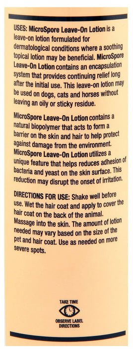 MicroSpore Leave - On Dermatological Lotion for Dogs, Cats, & Horses - Jeffers - Animal Health & Wellness > Skin & Coat Care