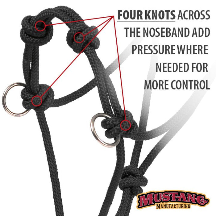 Mustang 4 - knot Side Pull Rope Halter - Jeffers - Horse Supplies > Horse Tack > Horse Halters