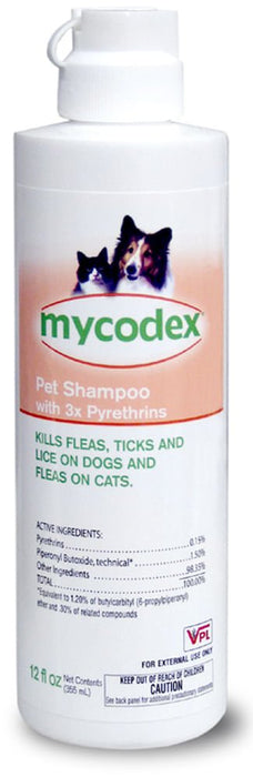 Mycodex Pet Shampoo with 3x Pyrethrins (P3), 12 oz - Jeffers - Animal Health & Wellness > Flea & Tick Control