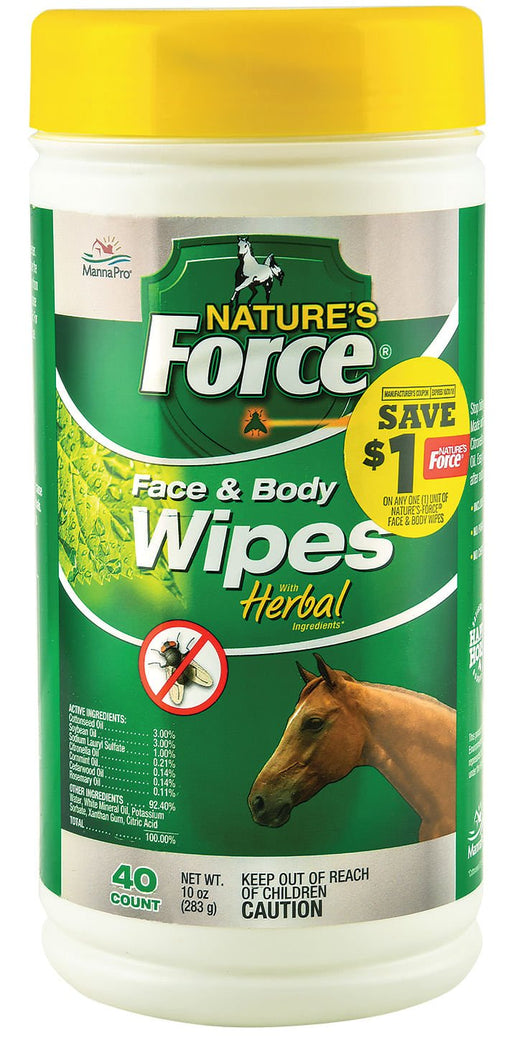 Nature's Force Face & Body Wipes - Jeffers - Animal Health & Wellness > Fly & Insect Control