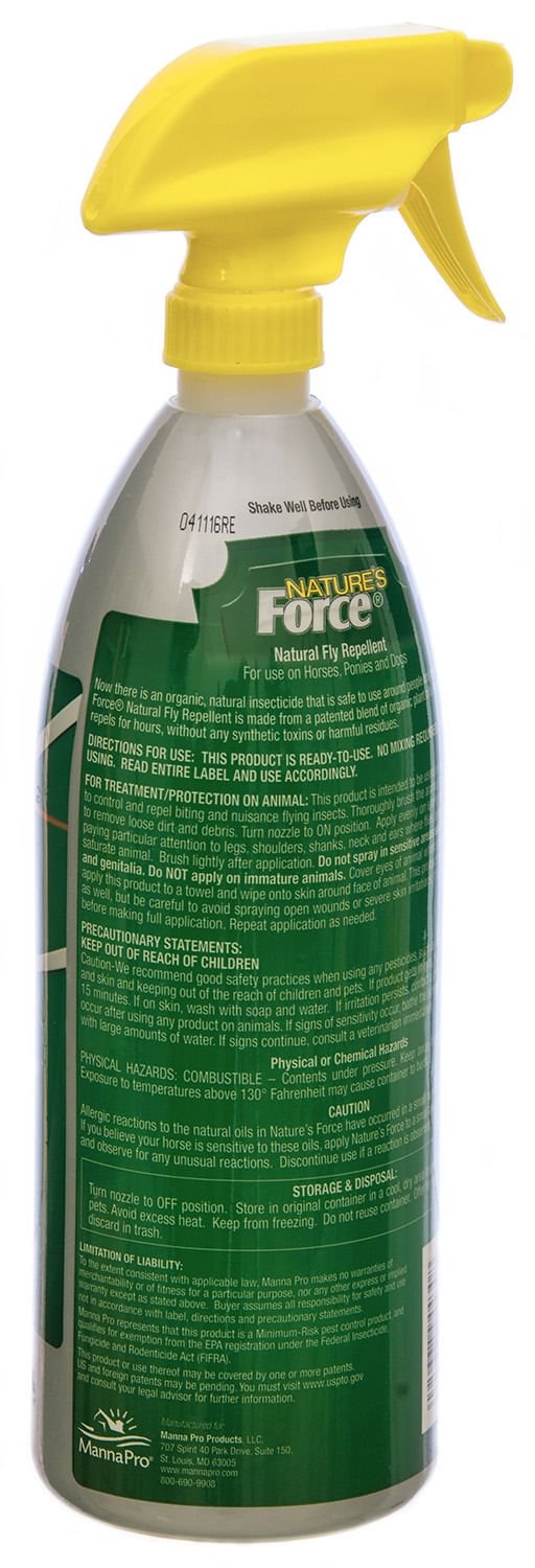 Nature's Force Fly Spray by Manna Pro, 32 oz - Jeffers - Animal Health & Wellness > Fly & Insect Control