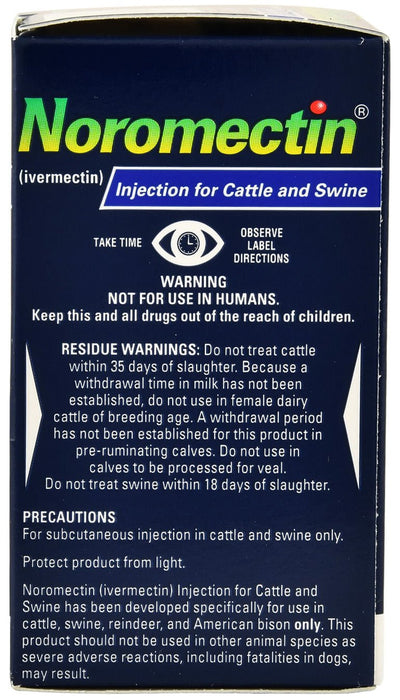 Noromectin Injectable Cattle & Swine Wormer (1% Ivermectin) - Jeffers - Animal Health & Wellness > Medicine