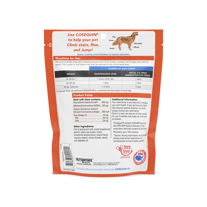 Nutramax Cosequin Joint Health Supplement for Dogs - With Glucosamine, Chondroitin, MSM, and Omega - 3's - Jeffers - Animal Health & Wellness > Joint Health