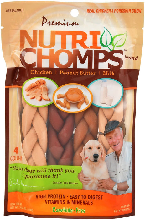 Nutri Chomps Premium Braids 4 count Variety Pack - Jeffers - Dog Supplies > Dog Treats > Chews