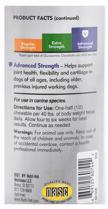 Nutri - Vet Hip & Joint Advanced Strength Chewables for Dogs - Jeffers - Animal Health & Wellness > Joint Health