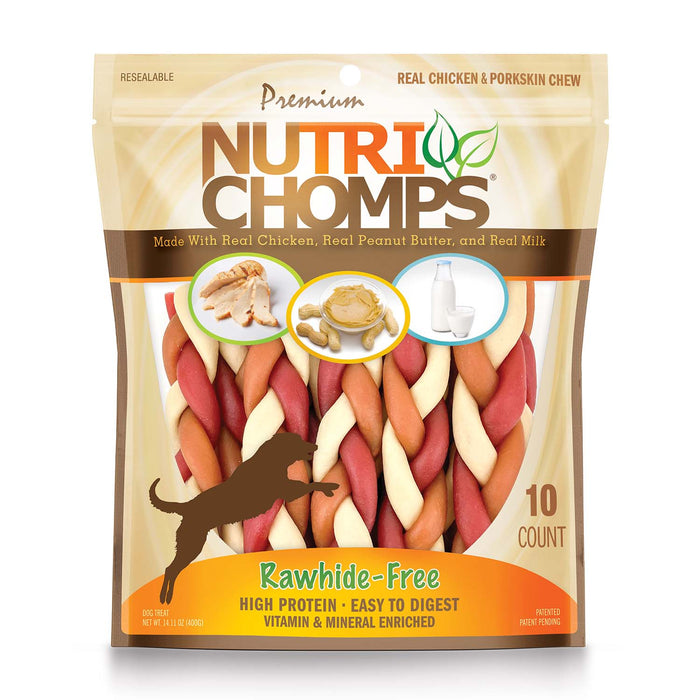 NutriChomps 10ct 6” Mixed Flavor Braid - Jeffers - Dog Supplies > Dog Treats > Chews