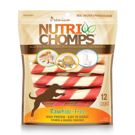 NutriChomps 12CT 6' Assorted Flavor Wrapped Twist - Jeffers - Dog Supplies > Dog Treats > Chews