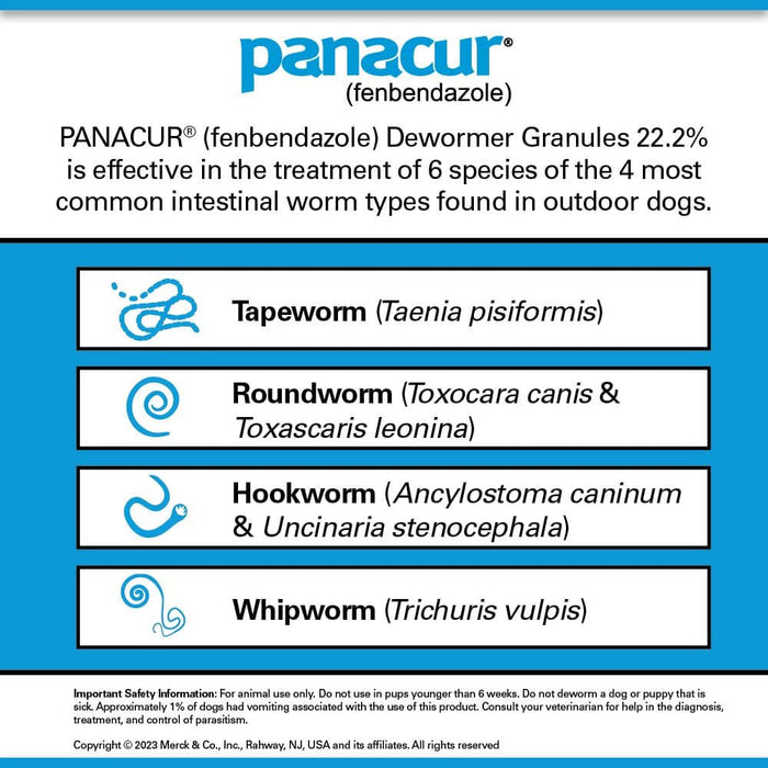 Panacur 22.2% Granules for Dogs, 1 lb Tub - Jeffers - Animal Health & Wellness > Medicine