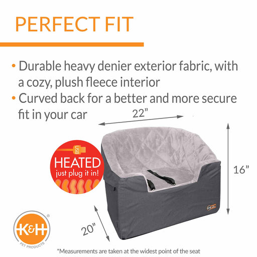 K&H Pet Products Bucket Booster Pet Seat Heated Knockdown Color Gray