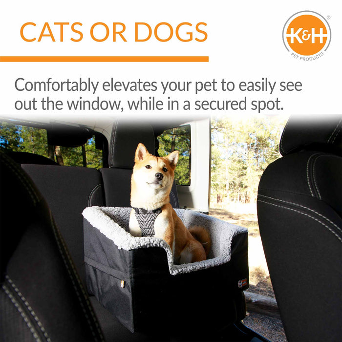 K&H Pet Products Bucket Booster Pet Seat Rectangle Knockdown Color Black/Gray