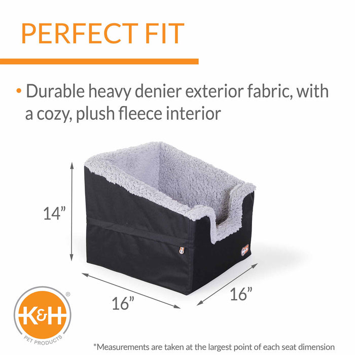 K&H Pet Products Bucket Booster Pet Seat Rectangle Knockdown Color Black/Gray