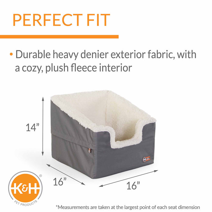 K&H Pet Products Bucket Booster Pet Seat Rectangle Knockdown Color Gray/Oatmeal