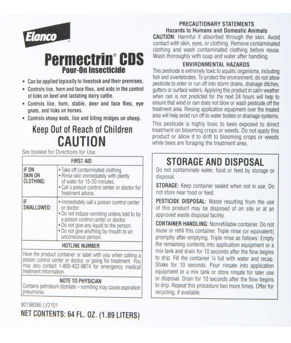 Permectrin CDS Pour - On Insecticide - Jeffers - Farm & Ranch Supplies > Pest Control