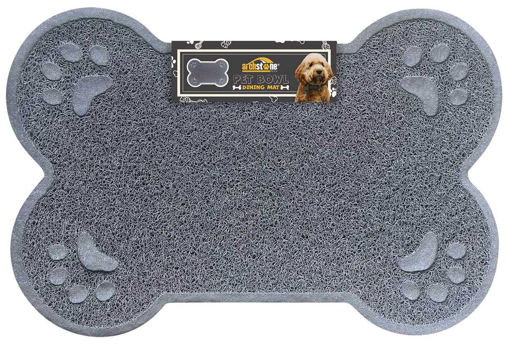 Pet Bowl Dining Mat Gray Bone - Jeffers - Dog Supplies > Dog Supplies