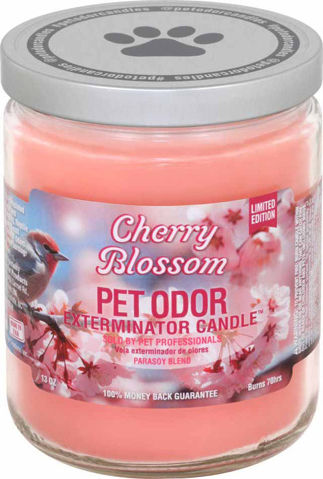 Pet Odor Exterminator Candle, Cherry Blossom, 13oz - Jeffers - Animal & Pet Supplies > Pet Odor & Stain Removers